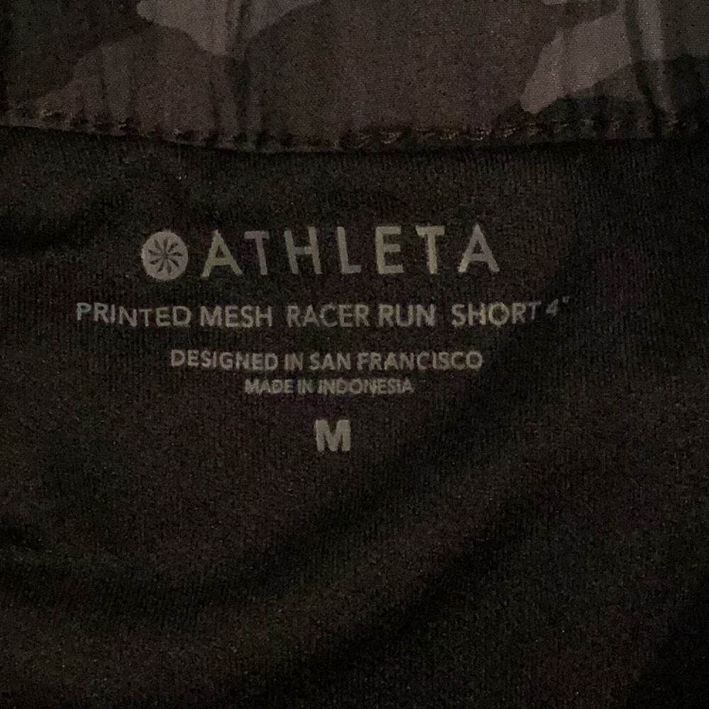 Athleta black camo Racer lined Running Shorts - Picture 9 of 15